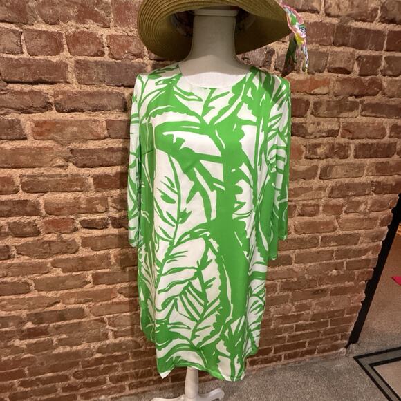 LILLY PULITZER for Target Medium Boom Boom Shift Dress Tropical Leaves Green L - Picture 3 of 12